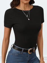 Frenchy Solid Criss Cross Cut Out Back Tee
